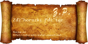 Záhorszki Péter névjegykártya