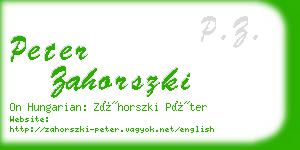 peter zahorszki business card